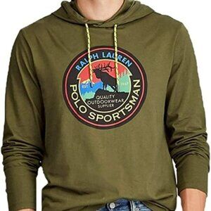 Polo Ralph Lauren Sportsman olive green lightweight Hoodie Size XXL